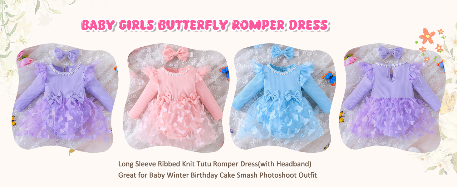 Baby Girls Butterfly Romper Dress
