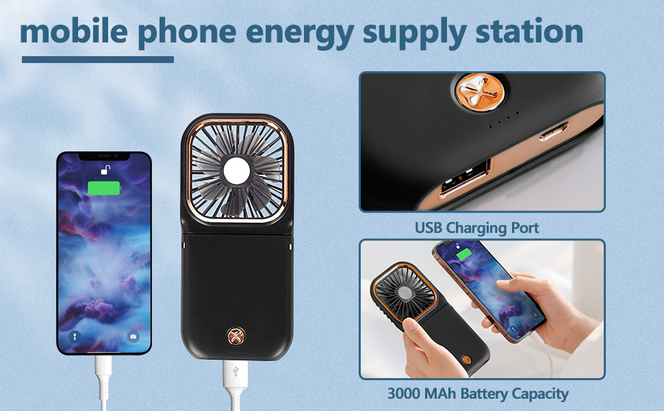 3000mAh High Capacity Personal Fans