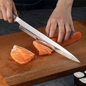 CHUYIREN Cuchillo de sushi de 10.6 pulgadas (10.630 in) – Cuchillo japonés  de sashimi afilado – Cuchillo profesional de acero inoxidable de alto