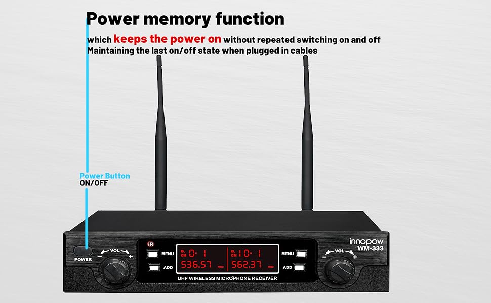 Mua innopow 200Channel Wireless Microphones System, Dual UHF Metal