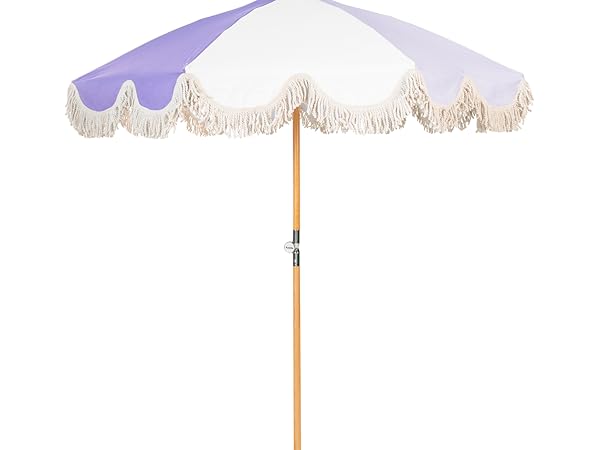 Amazon.com : Funsite 6.5ft Pagoda Beach Umbrella with Fringe