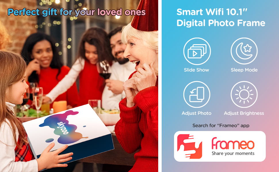 Skyzoo Frame 10.1'' Digital Picture Frame, 1280x800 IPS