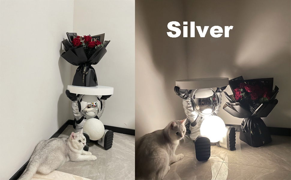 Silver Astronaut Side Table
