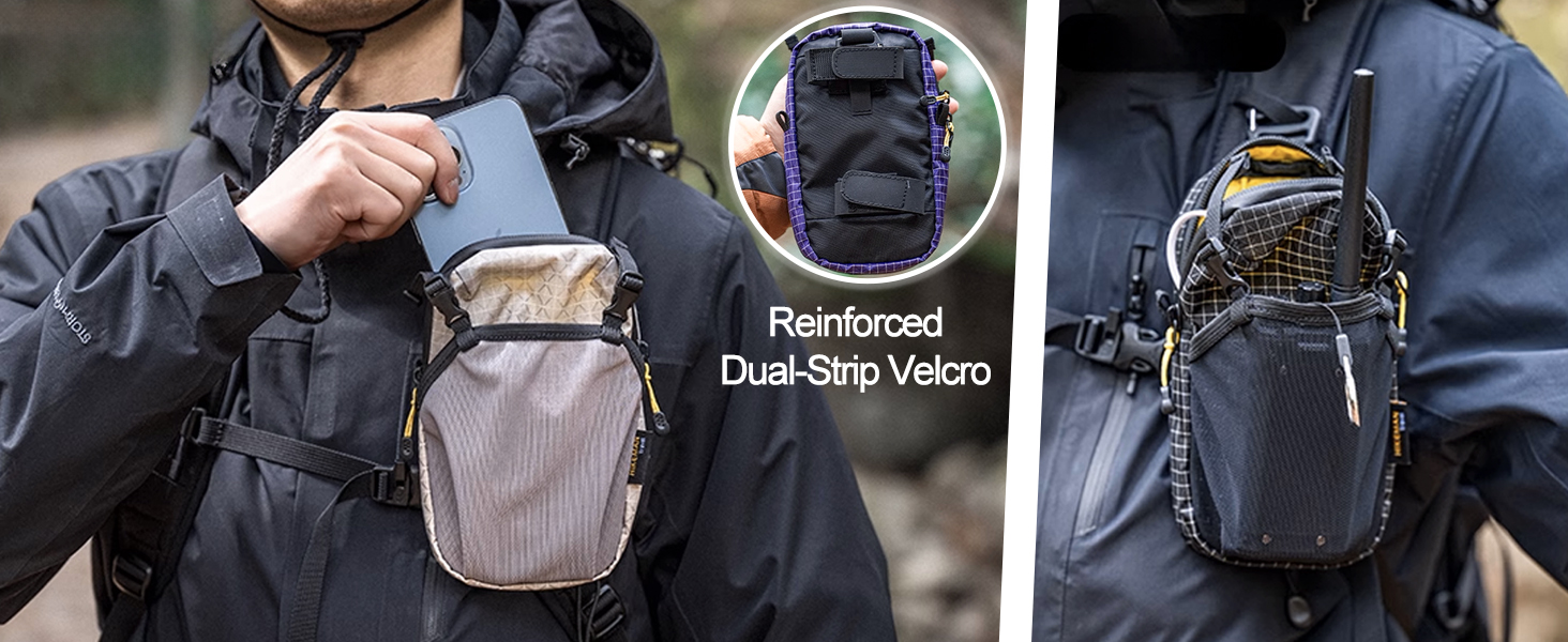 backpack shoulder strap phone pouch