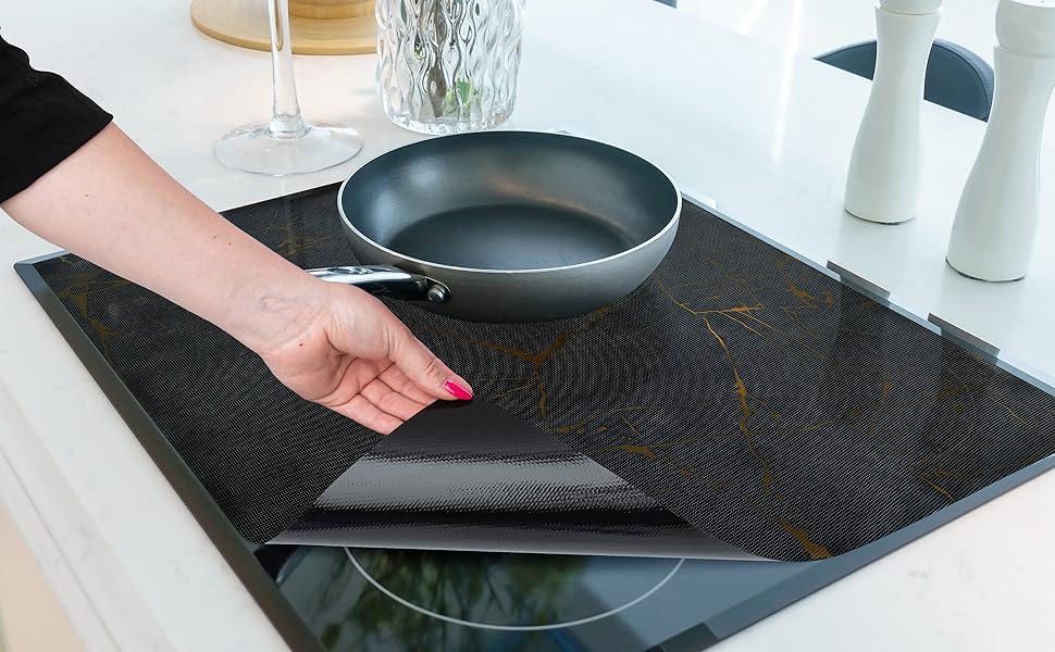 HomeMakers Translucent Marble Induction Hob Protector Mat Large 61x53