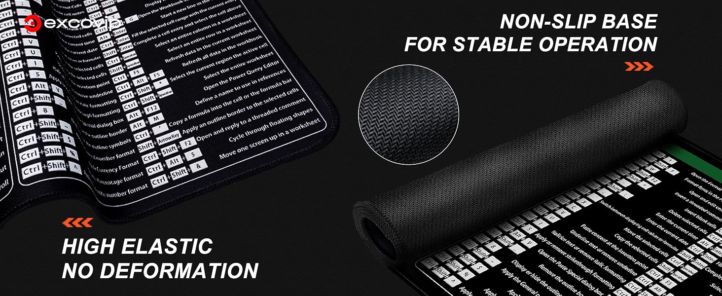 excovip Large Mouse Pad XL, Office Shortcut Mouse Pad, Extended ...