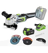 WORKPRO Angle Grinder, Lightweight Cordless Angle Grinder Tool Kit with 4-1/2 Inch Cutting & Grin...