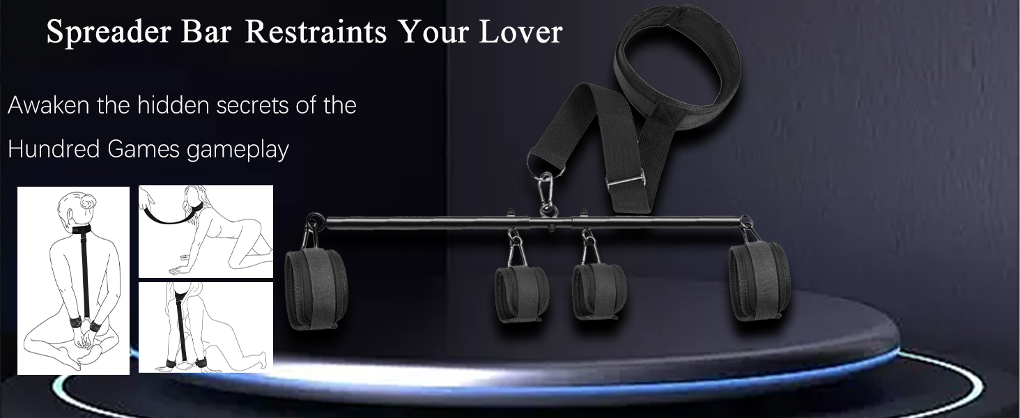 Spreader Bar Sex Toys with Wrist Ankle Neck Collar