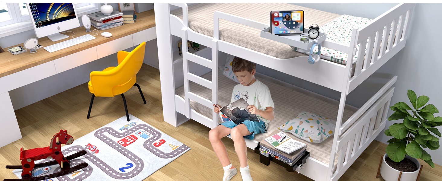 Ronlap Folding Bedside Shelf, Bunk Bed Shelf Organizer for Top Bunk