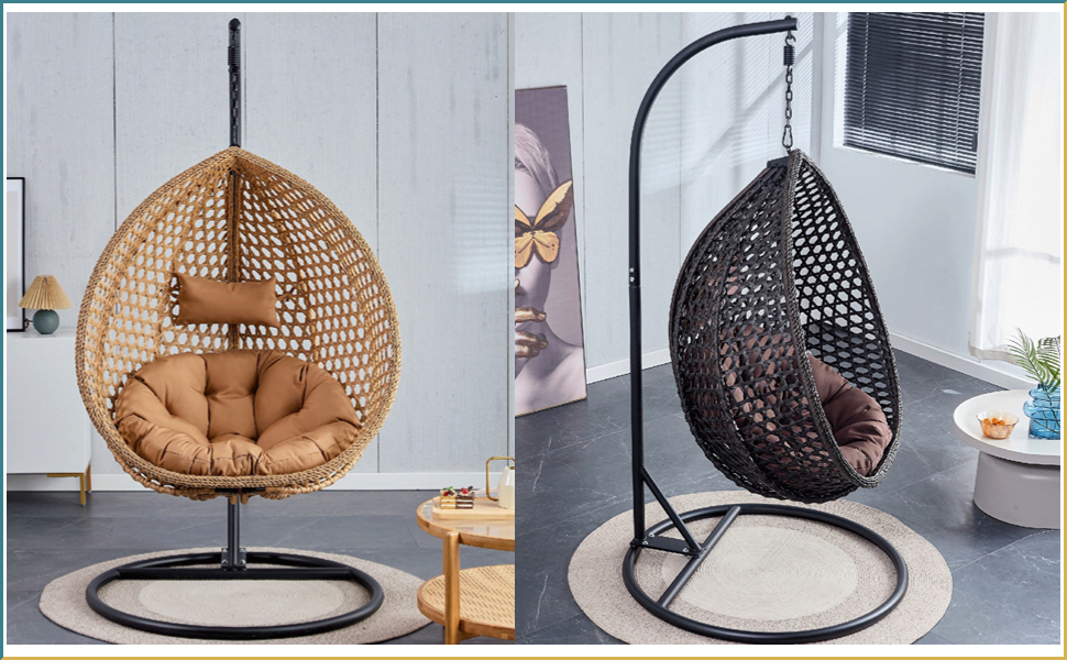 Hammock Chair Egg Swing Chair with Soft Cushions Hanging