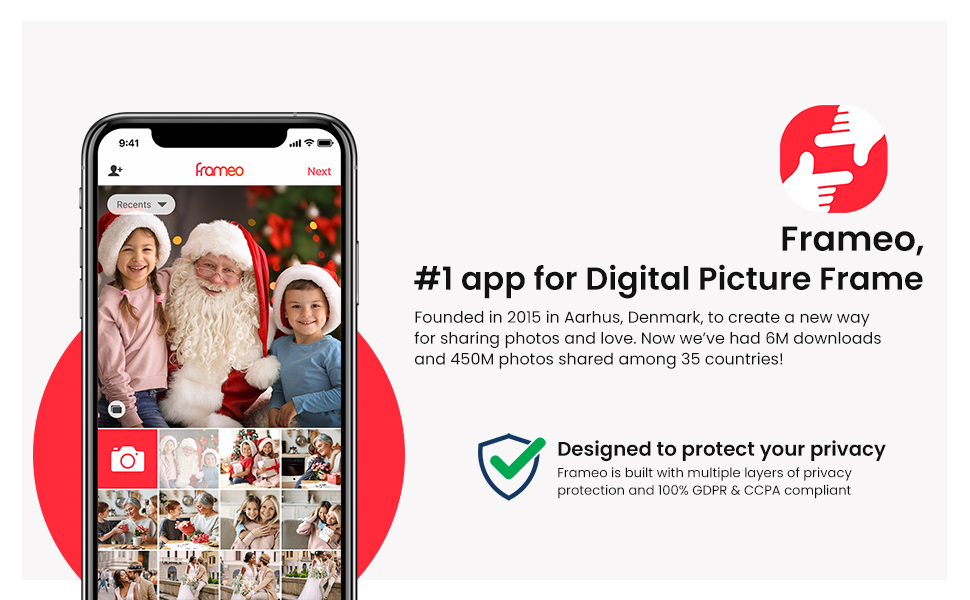 BIHIWOIA 32GB Frameo Digital Picture Frame, 10.1 Inch WiFi