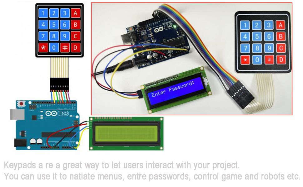 DIYmalls 4x4 Keypad 16 Key Matrix Array Membrane Switch 8pin Keyboard ...