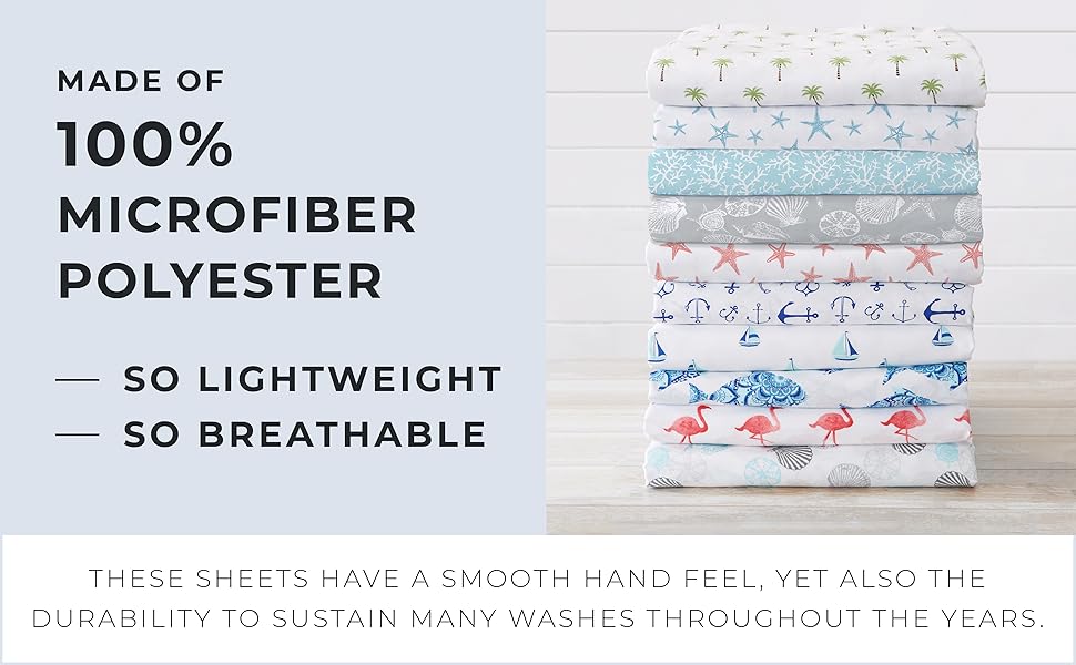 Great Bay Home Printed Coastal Microfiber Bed Sheets