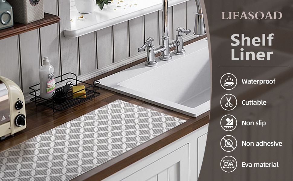 Shelf Liner for Kitchen x 20FT, Non Adhesive