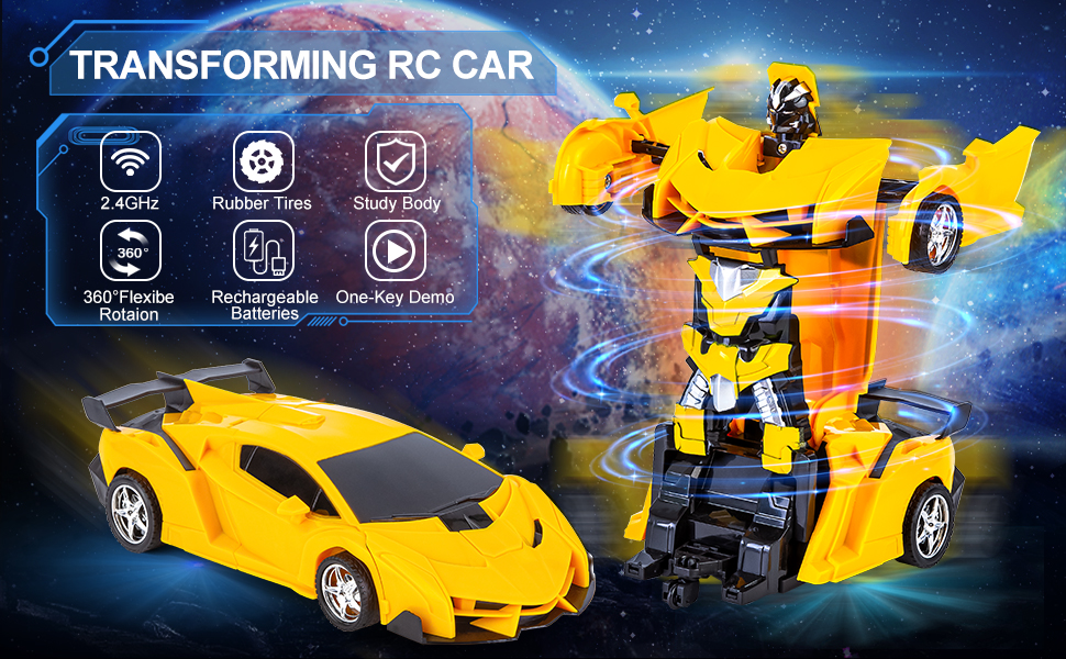 Refasy Remote Control Car for Boys 35, Hobby RC Robot Car Toy for 512