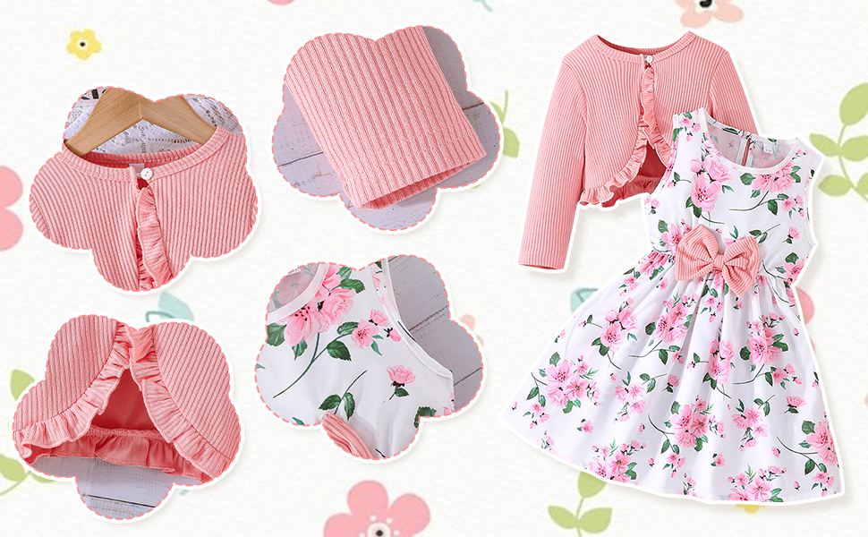 Little Girls Dresses with Cardigan Sets