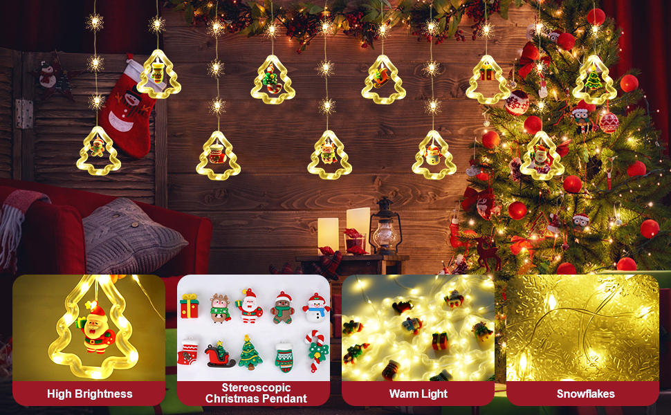 Christmas Decorations Christmas Window Lights with Timer 8