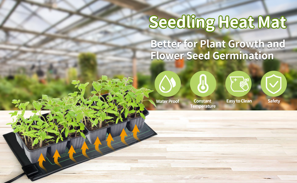 5 Packs Seed Starter Kit with Seedling Heat Mat, 60Cell