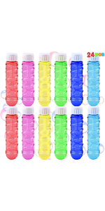 24 Pack 2oz Bubble Liquid Clear Bottle with Wand Set