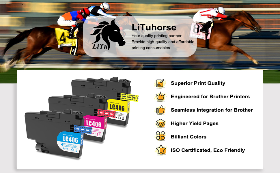 Amazon.com: LiTuhorse LC406 LC4063PKS LC406CS LC406MS LC406YS 3-Pack ...