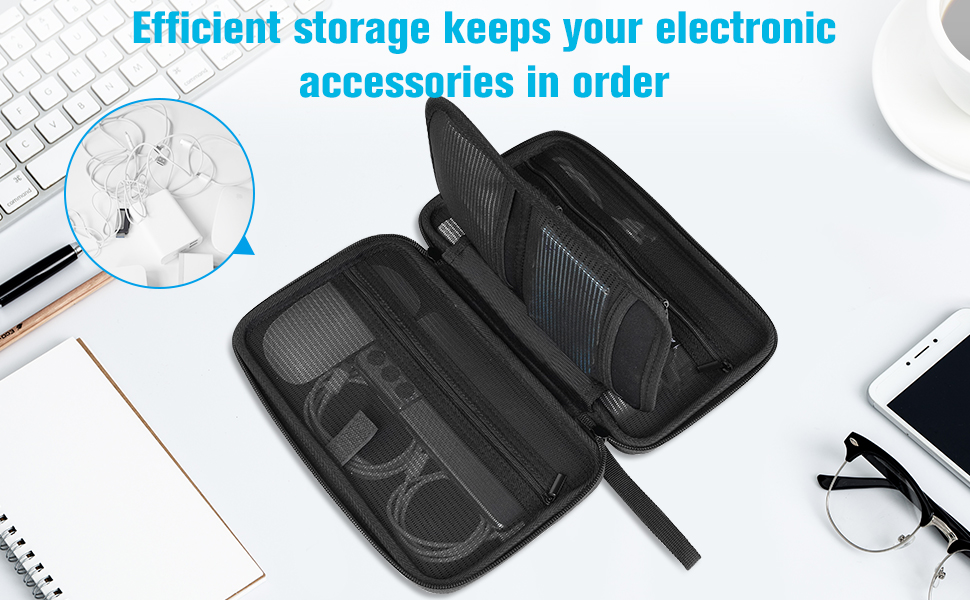 ProCase Hard Travel Tech Organizer Case Bag for Electronics Accessories Charger Cord