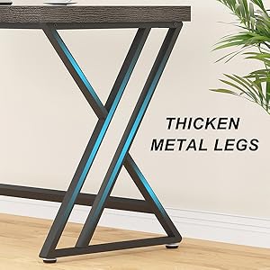 LVB Industrial Wood and Metal Rustic Computer Desk