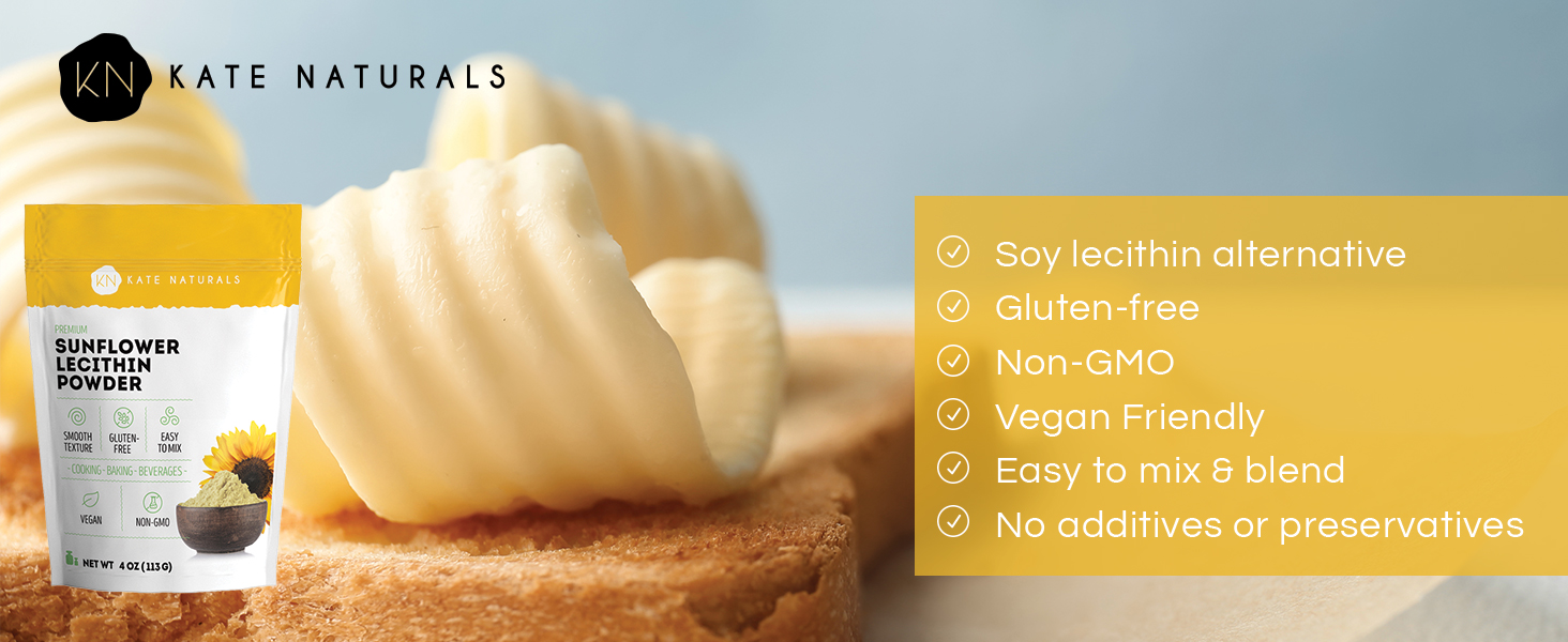 Kate Naturals Sunflower Lecithin Powder for Baking Bread