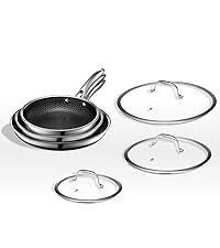 HexClad Hybrid Nonstick 6-Piece Fry Pan Set, 8, 10 and 12-Inch