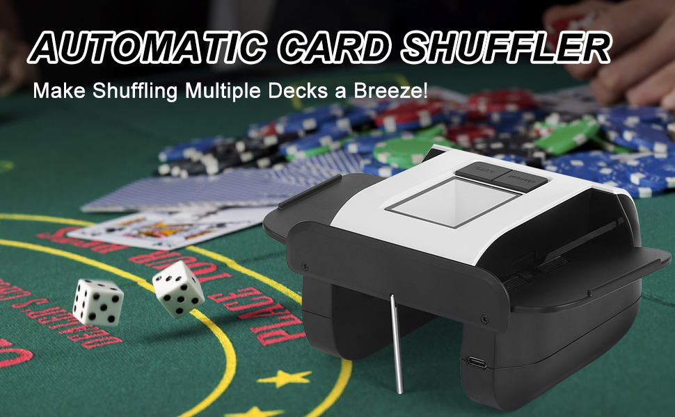 Automatic Card Shuffler Machine 12 Decks, Low Noise Electric Shuffler with USB