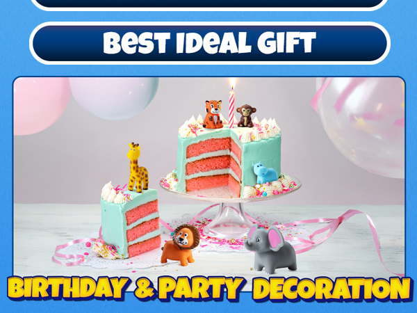 Zoo Animals Bath Toys Bath Tub Toys Cake Decor, Table Decorations 