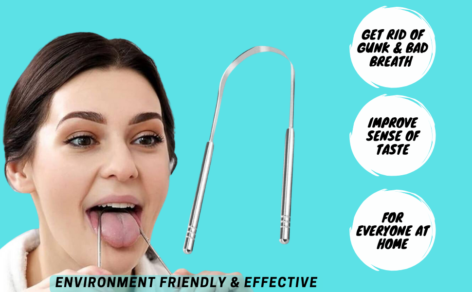 POLENZA Tongue Scraper for Adults (1Pcs Oral Care Pack) Stainless