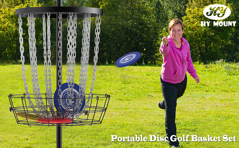 Amazon.com : Disc Golf Basket,Heavy Duty 24 Chain Portable