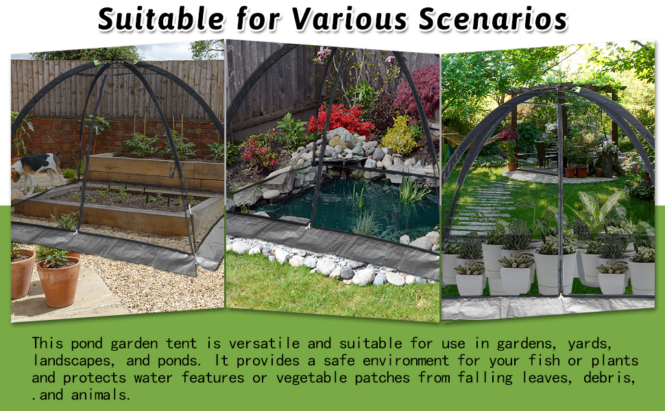 HIGOOD Pond Cover, Garden Cover Net, Pond Cover Dome, Pond