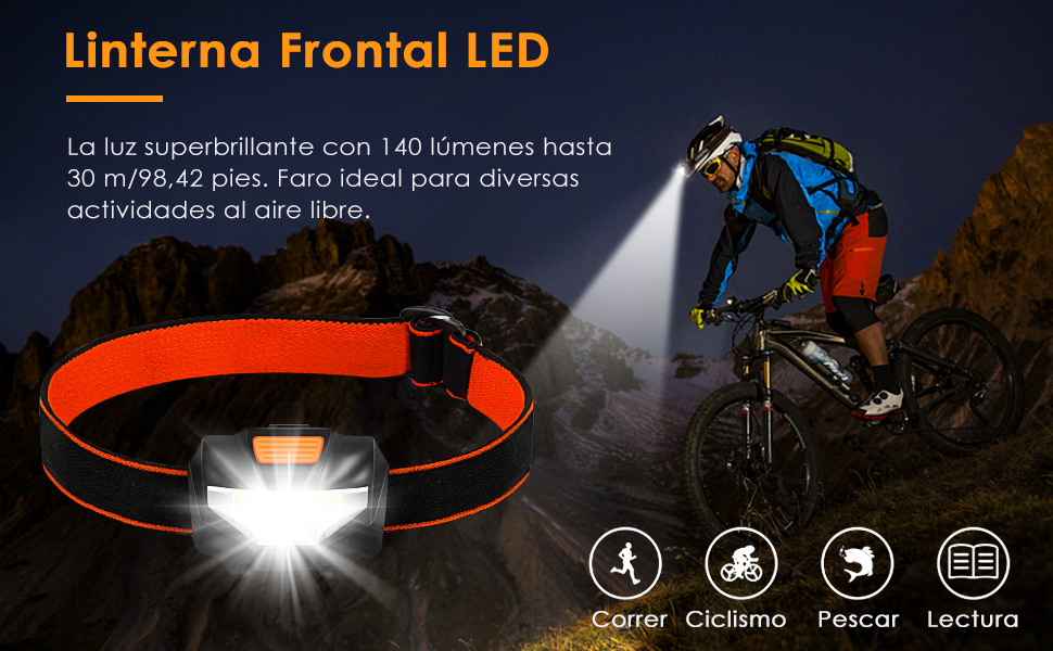 linterna frontal led