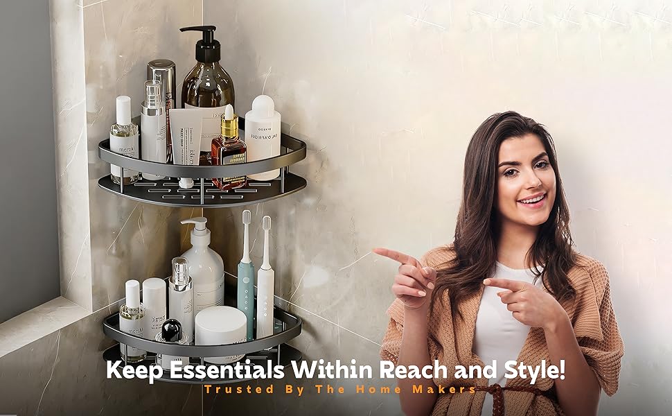 self adhesive corner shelf for bathroom