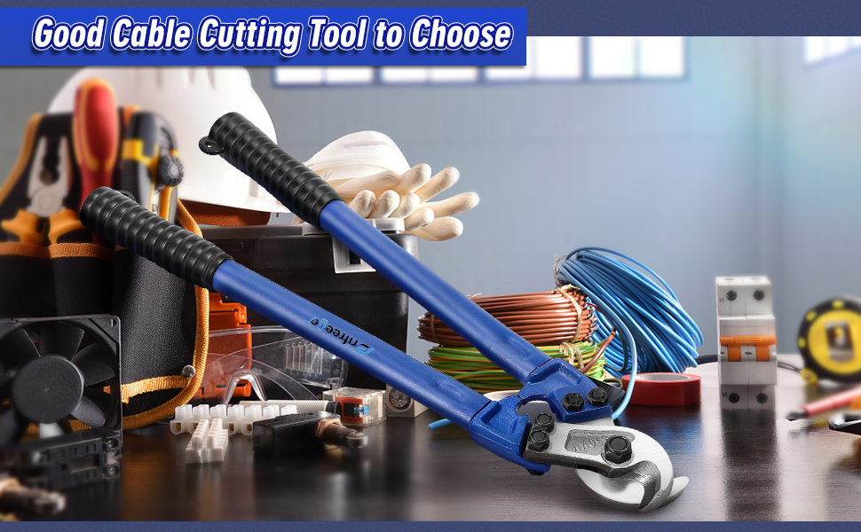 Frifreego 18" Heavy Duty Cable Cutter for Aluminum/Copper Cable, Long Arm Labor Saving Wire