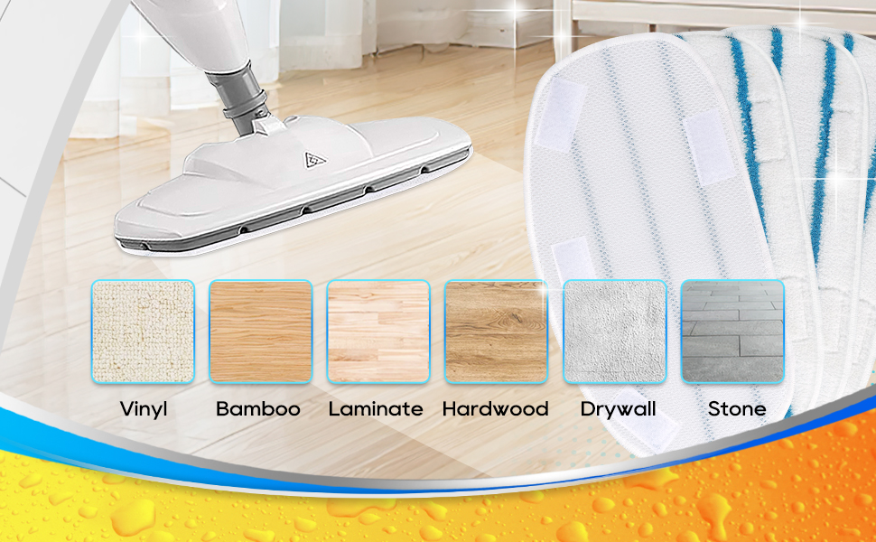 KEEPOW 8 Pack Microfiber Steam Mop Pads Compatible with