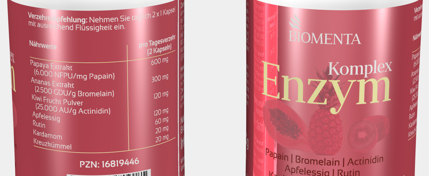 BIOMENTA Multi Enzym Komplex 120 Enzym Kapseln hochdosiert