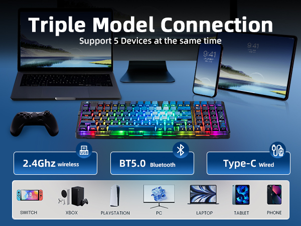 ★h★ Amazon.com: ZORNHER ZH980 Wireless Mechanical Keyboard,95