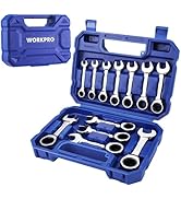 WORKPRO 12-piece Stubby Ratcheting Combination Wrench Set, Metric