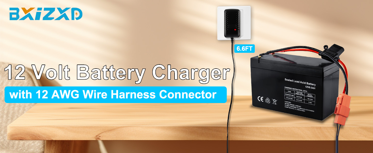 BXIZXD 12 Volt Battery Charger for Ride On Toys and Wire
