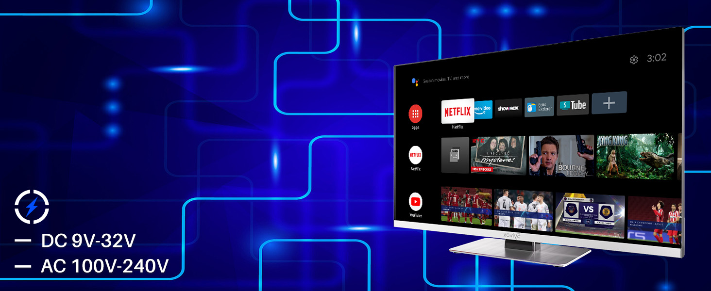 SYLVOX 22 inch Smart TV with DVD Player Built in, Google Play, Frameless RV TV 1080P FHD, WiFi