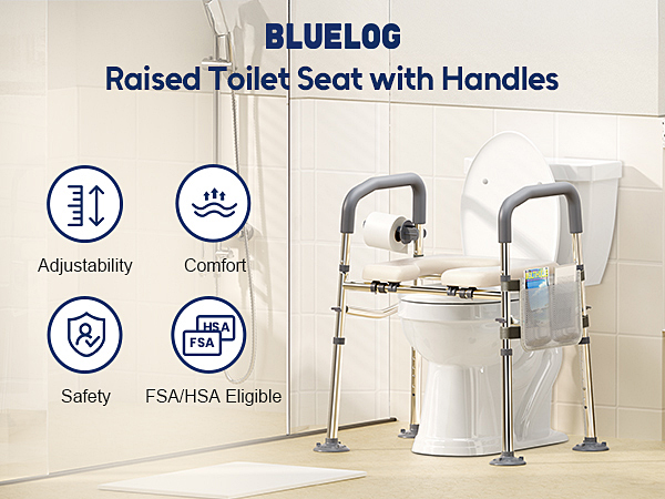Raised Toilet Seat with Handles