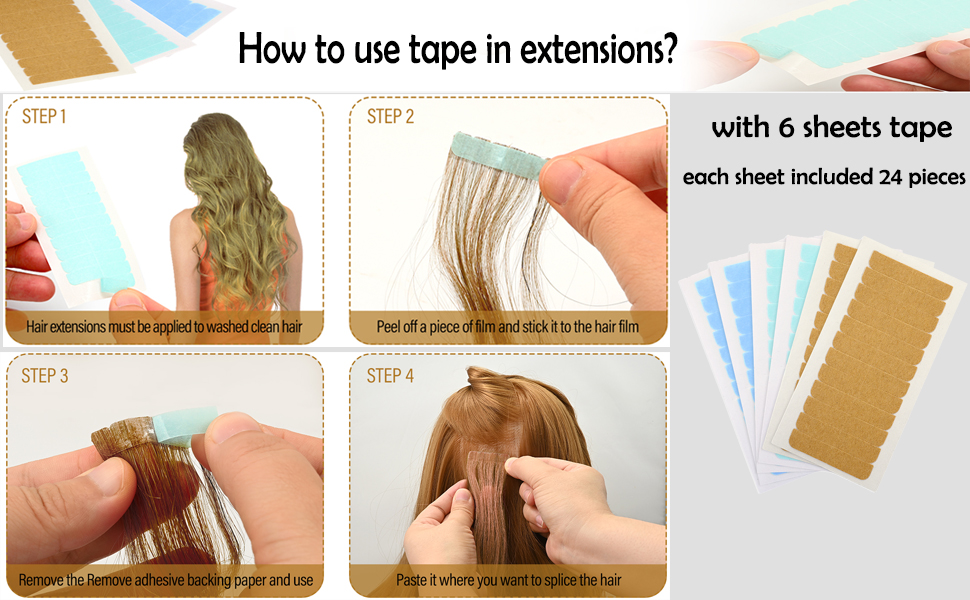 EHDIS Hair Extension Tape Tabs, 9 Sheets Double Sided Replacement Tape