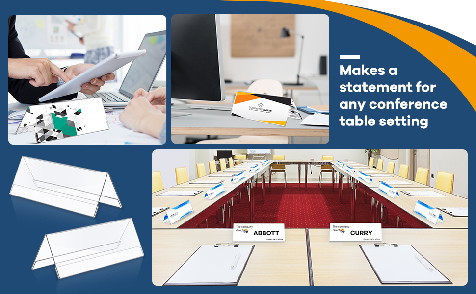 24 Pack Clear Plastic Name Plates for Desk 8.5 x 3 Acrylic