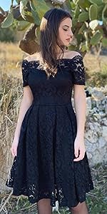 Vintage Boat Neck Party Dress