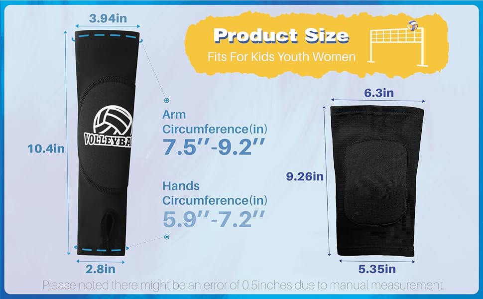 Size About Volleyball Arm Sleeves and Knee Pads Set