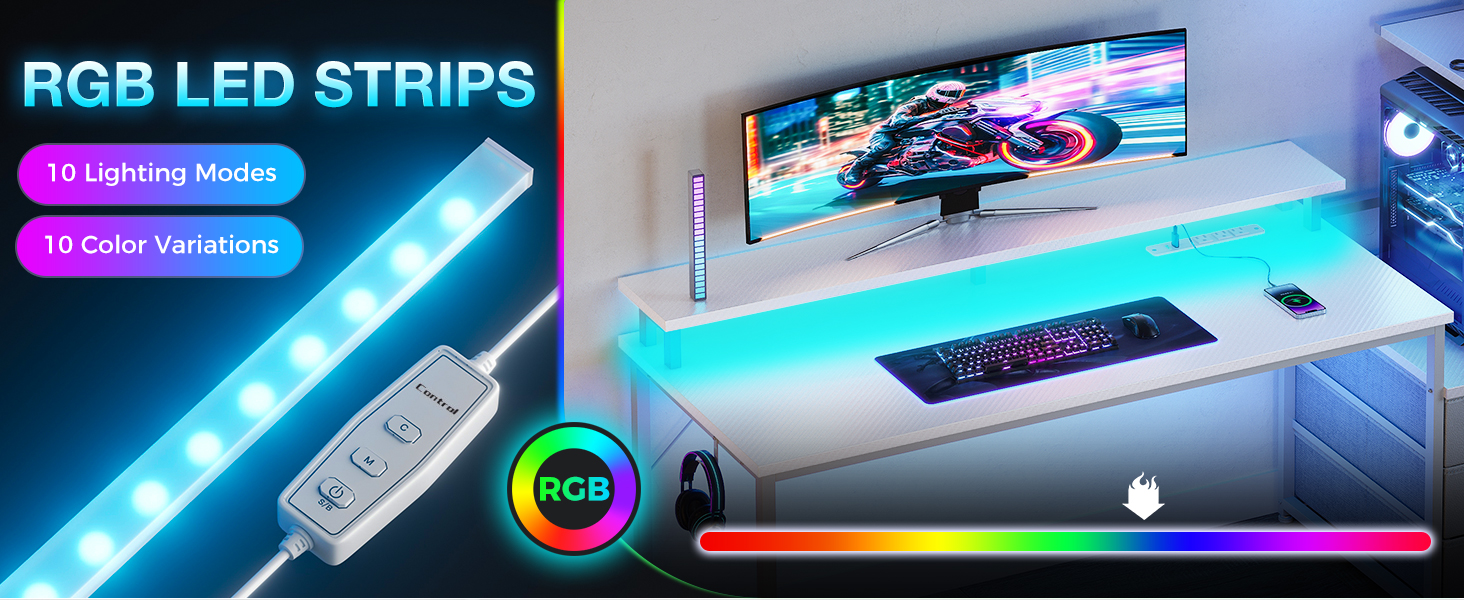 H Shaped Gaming Desk