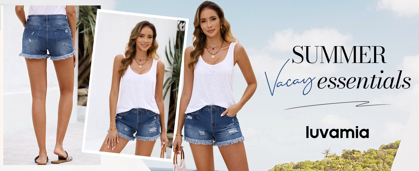 ripped jean shorts women