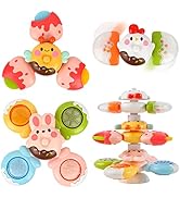 Vanmor 12 PCS DIY Stackable Suction Cup Spinner Toy for Baby, 3 PCS Suction Spinner Toys for Babi...
